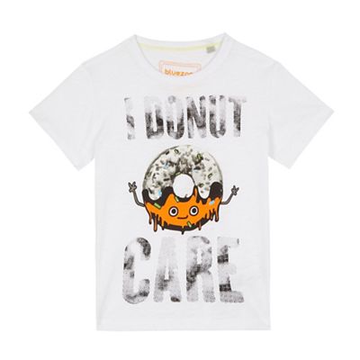 Boys' white 'I Donut Care' t-shirt